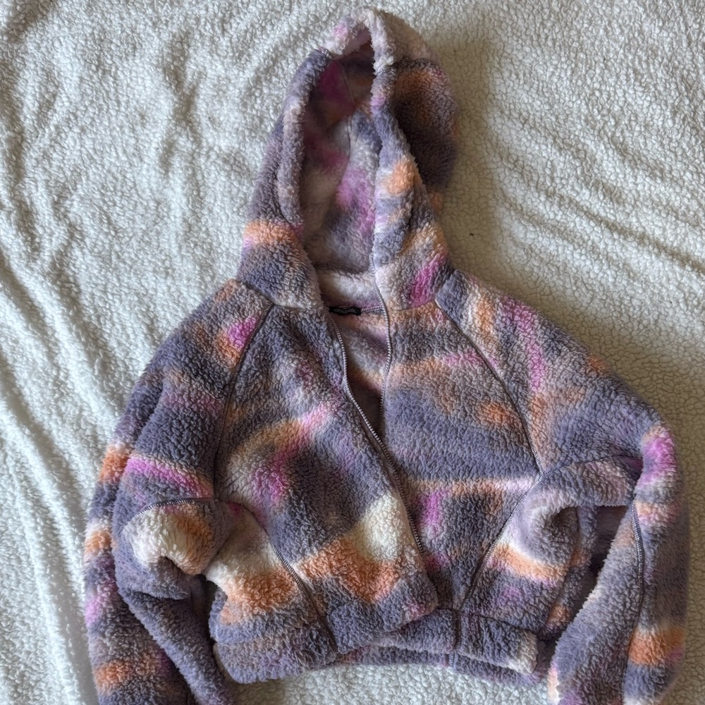 Wild Fable Fuzzy Hooded Jacket - Purple and Pink